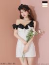 ROBE de FLEURS ローブドフルール シフォンリボンワンショルタイトミニキャバドレス fm3460-c