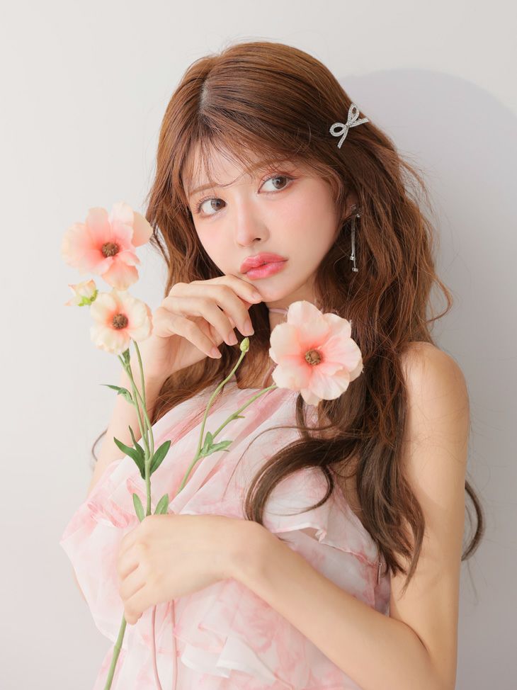 ROBE de FLEURS ローブドフルール シアーローズティアードワンピース ミニドレス fm4502