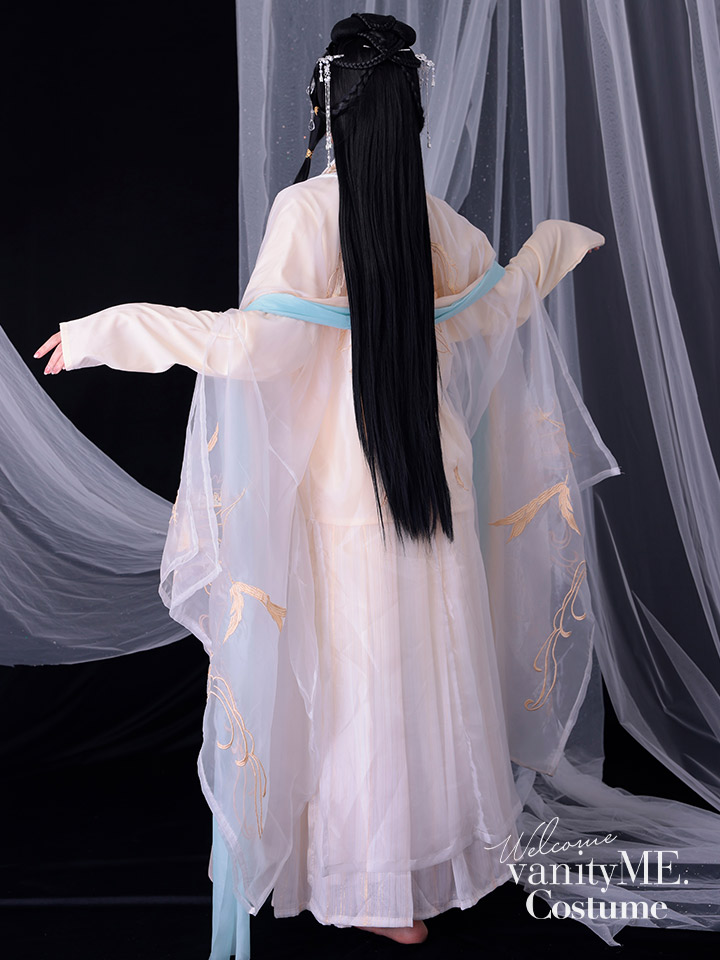 6点セット】蓮華｜天女風 中国漢服コスプレ衣装 ホワイト vcsot