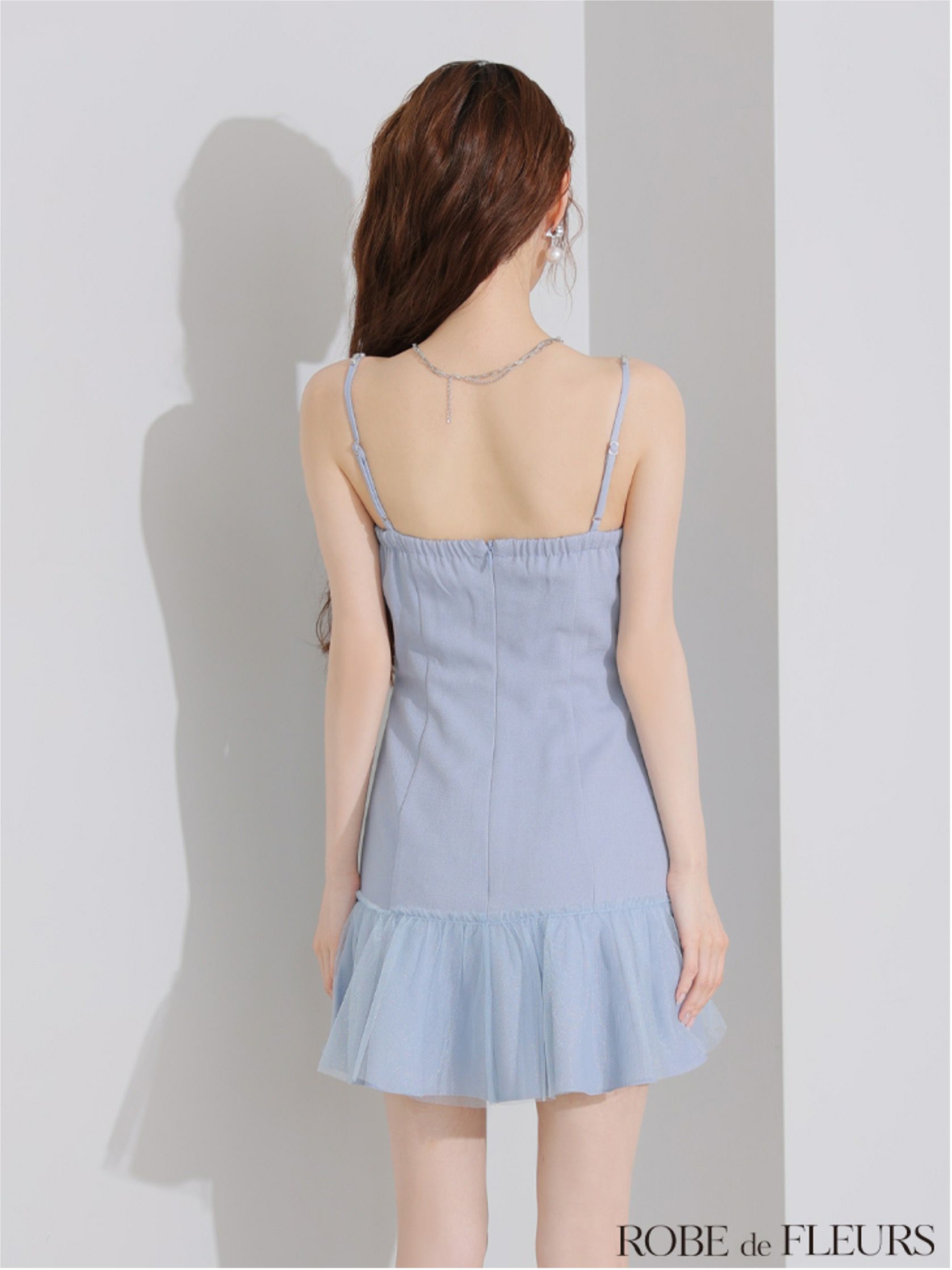 ROBE de FLEURS ローブドフルール バストカットリボンビジューミニキャバドレス fm4115-c