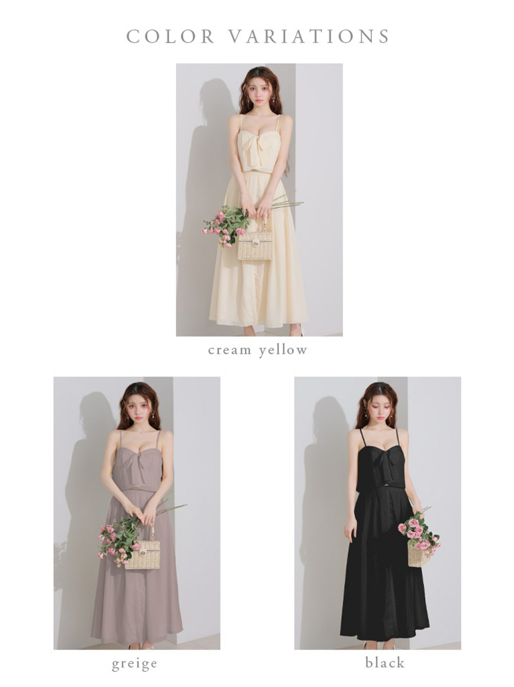 DEA. ディア バイ ローブドフルール バストリボンスリットフレアセットアップフレアロングキャバドレス de3929-c