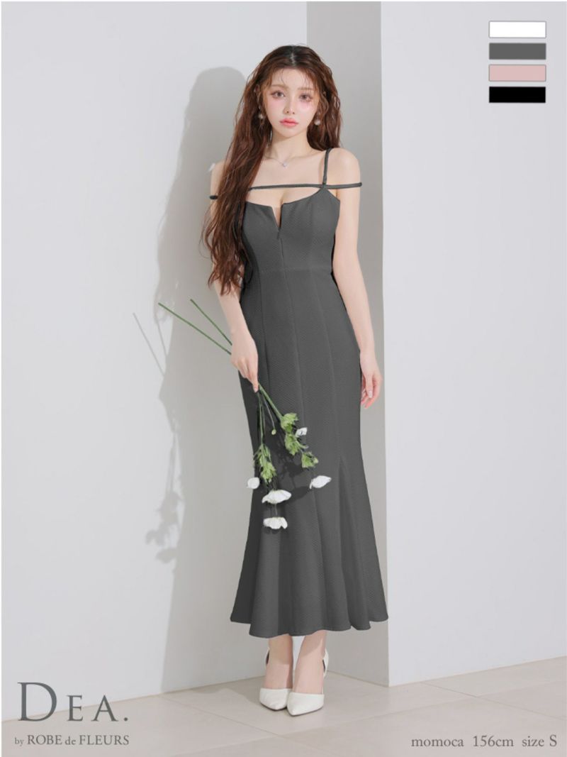 DEA. ディア バイ ローブドフルール デコルテラインストレッチキルティングマーメイドキャバドレス de4215-c