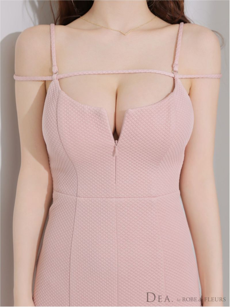 DEA. ディア バイ ローブドフルール デコルテラインストレッチキルティングマーメイドキャバドレス de4215-c