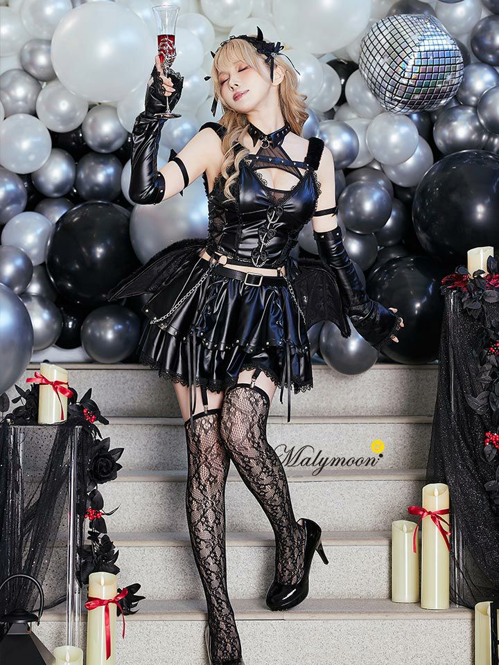 【9点セット】Malymoon マリームーン ブラックヴェールバット  [ブラック] ml10267