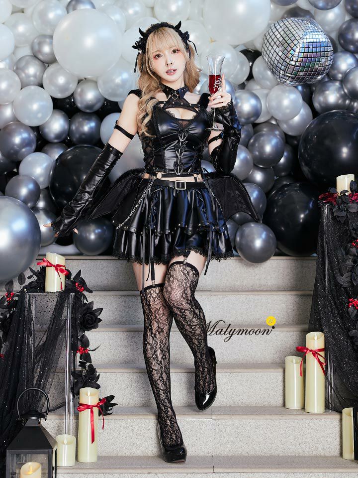 【9点セット】Malymoon マリームーン ブラックヴェールバット  [ブラック] ml10267