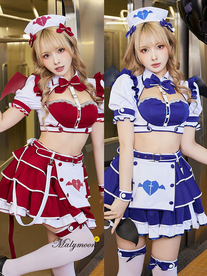 【12点セット】Malymoon マリームーン スイートトラップサキュバスナース  [レッド/ブルー] ml10263