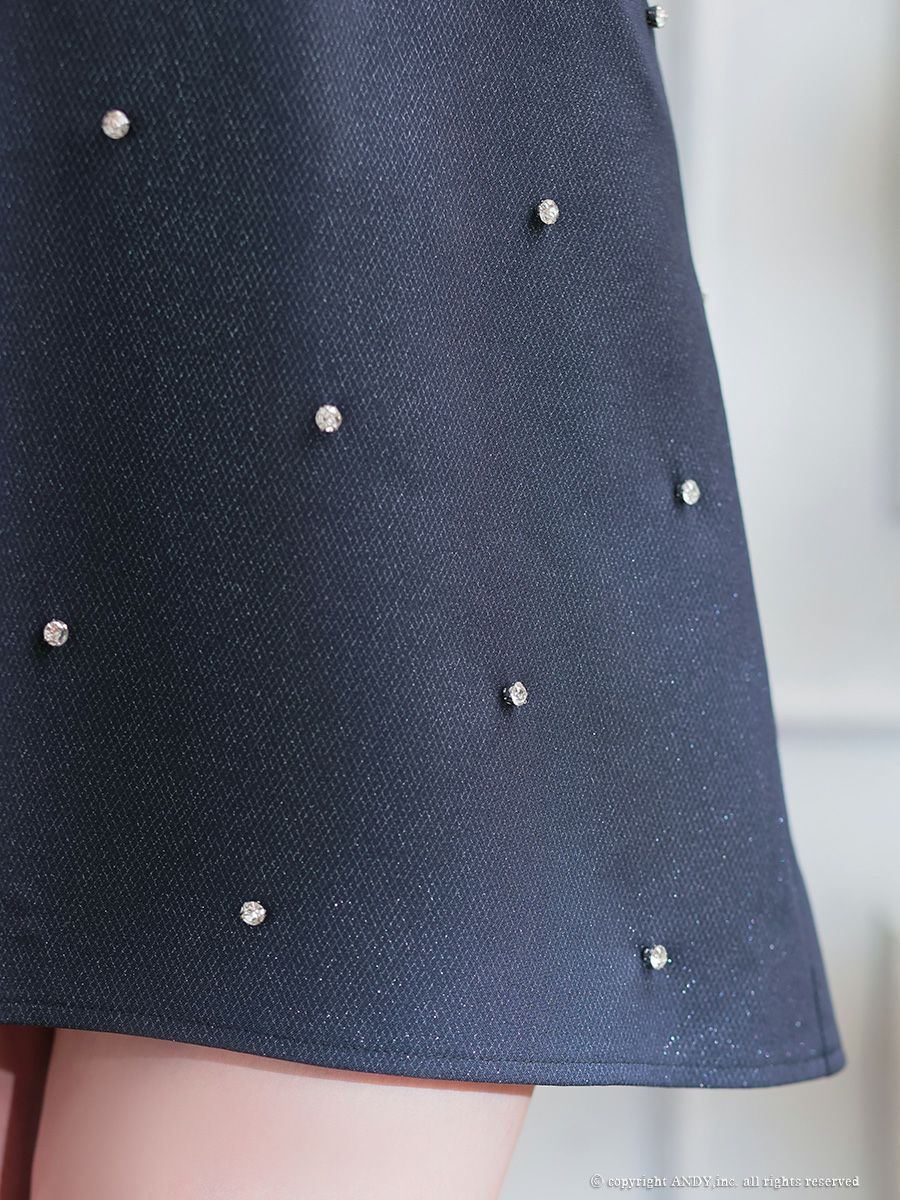 an アン *Sweet Summer Bijou* 襟付き ウエストカット リボンモチーフ セミフレア ミニドレス ワンピース aoc-3924