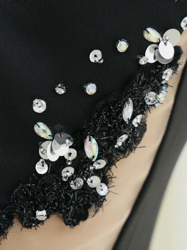 AngelR エンジェルアール フロントビジューレースメッシュタイトマイクロミニドレス ar25328