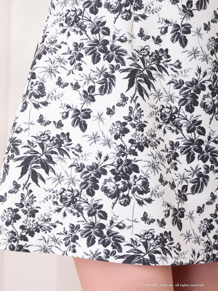 Andy アンディ ホルターネック ボタニカルフラワー 花柄 フロントジップ フレア ミニドレス ワンピース an-on2943