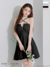 ROBE de FLEURS ローブドフルール ビジューホルターラメニットフレアミニキャバドレス fm4313-c