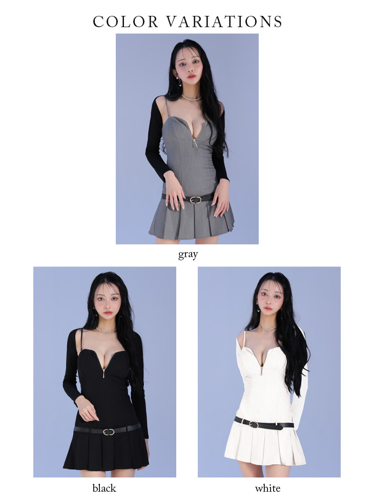 Glossy ローブドフルールグロッシー ローベルトデザインプリーツミニキャバドレス 【ボレロ着脱可能】 gl4208