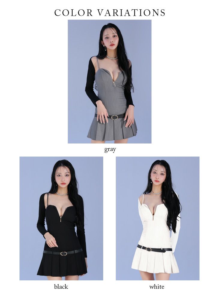 Glossy ローブドフルールグロッシー ローベルトデザインプリーツミニキャバドレス 【ボレロ着脱可能】 gl4208