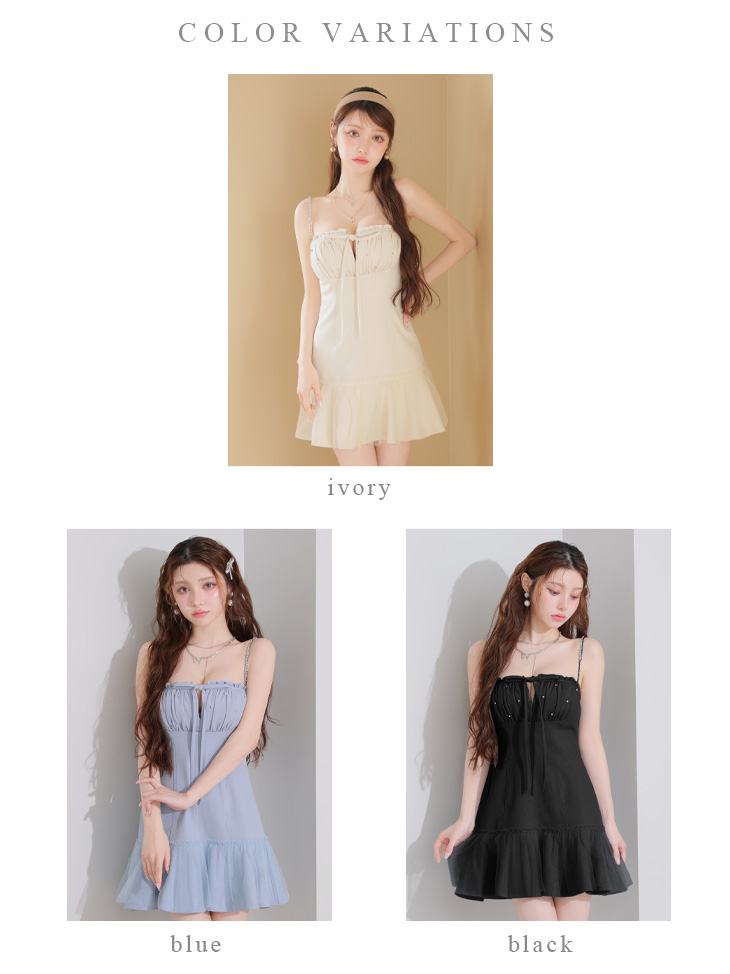 ROBE de FLEURS ローブドフルール バストカットリボンビジューミニキャバドレス fm4115