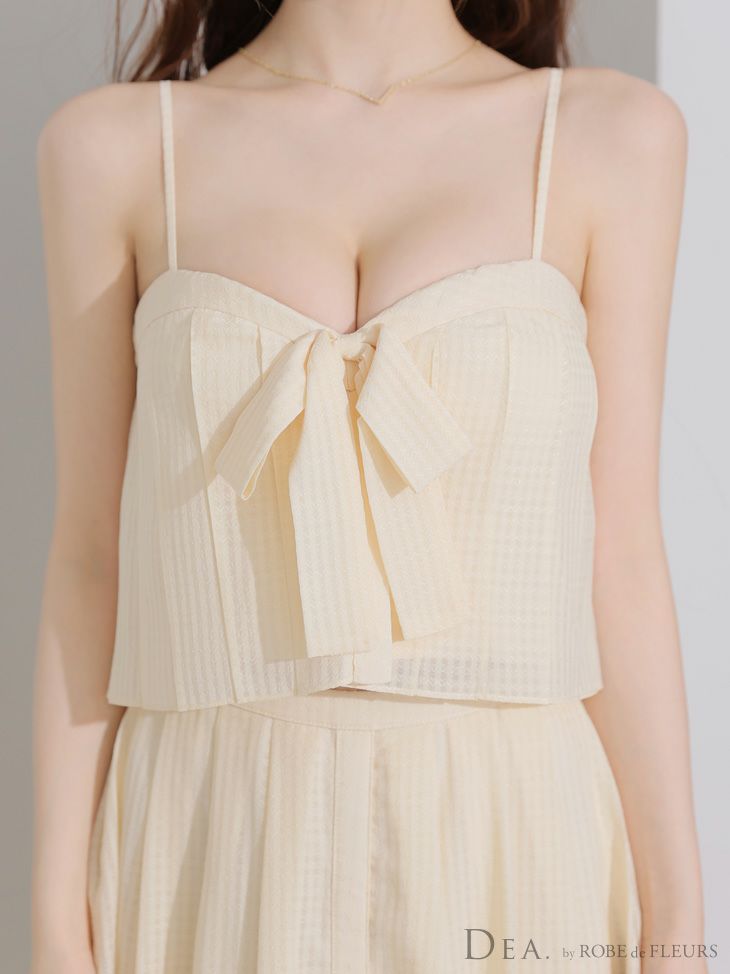 DEA. ディア バイ ローブドフルール バストリボンスリットフレアセットアップフレアロングキャバドレス de3929