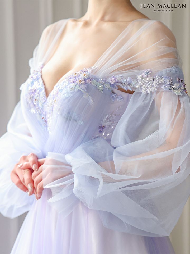 JEAN MACLEAN ジャンマクレーン ヴェールスリーブ/フラワービーズ刺繍/姫/ロングドレス ja51908