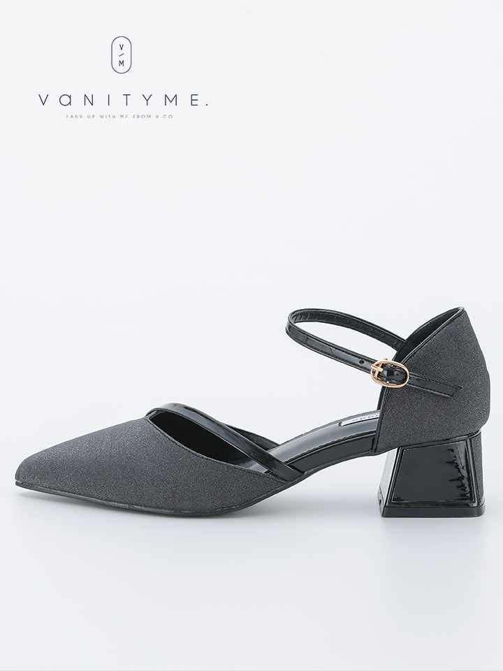 haremode ミラージュ チャンキーヒール パンプス ベージュ・シルバー・ブラック vsh-am-3424