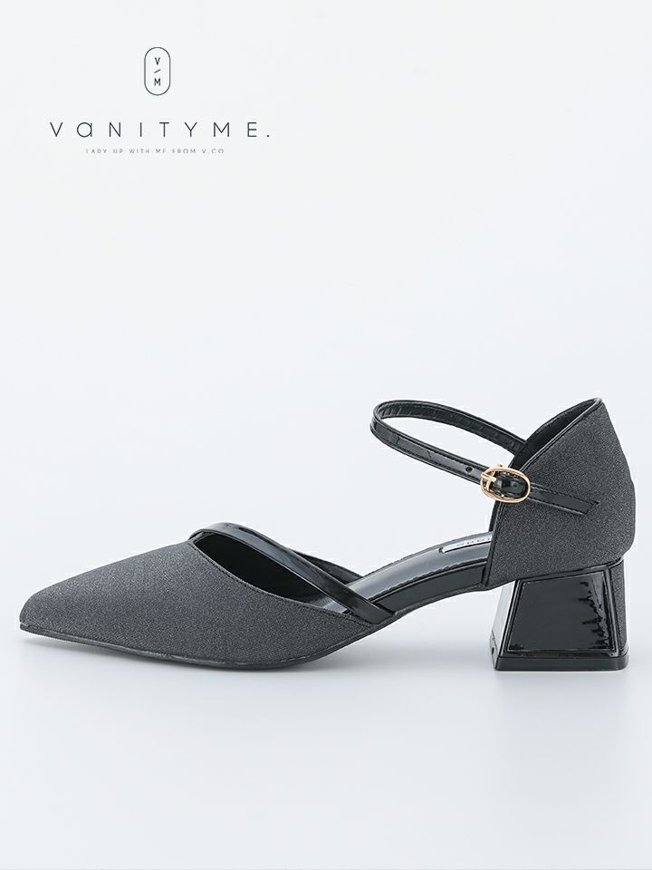 haremode ミラージュ チャンキーヒール パンプス ベージュ・シルバー・ブラック vsh-am-3424