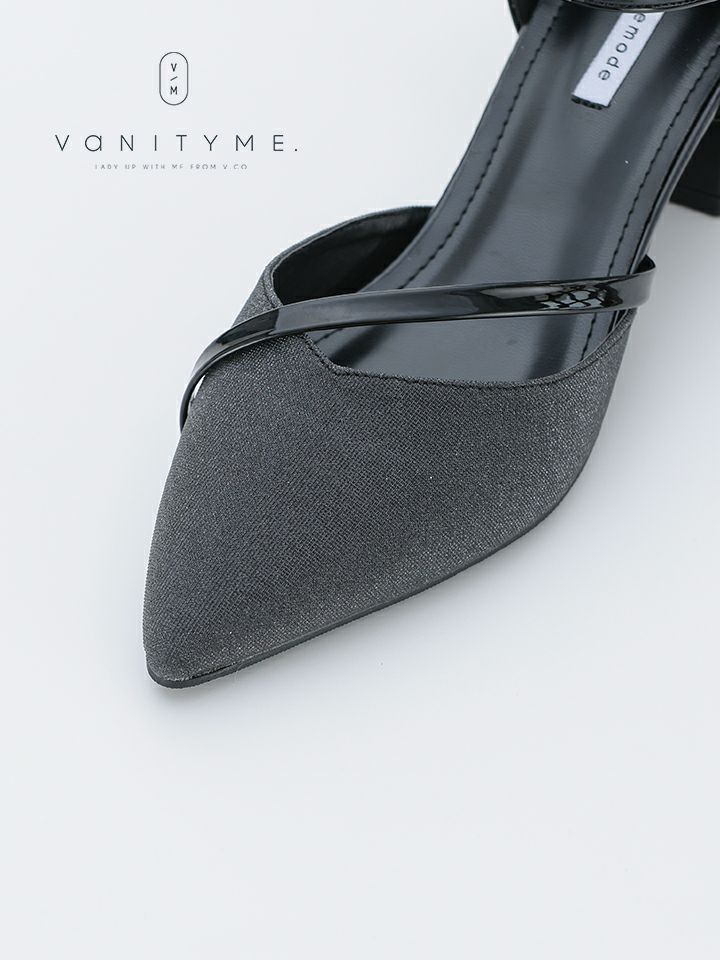 haremode ミラージュ チャンキーヒール パンプス ベージュ・シルバー・ブラック vsh-am-3424