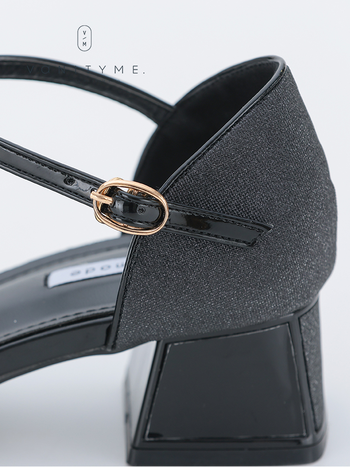 haremode ミラージュ チャンキーヒール パンプス ベージュ・シルバー・ブラック vsh-am-3424