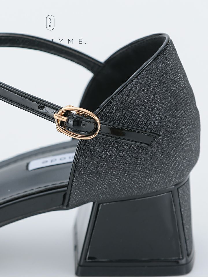 haremode ミラージュ チャンキーヒール パンプス ベージュ・シルバー・ブラック vsh-am-3424