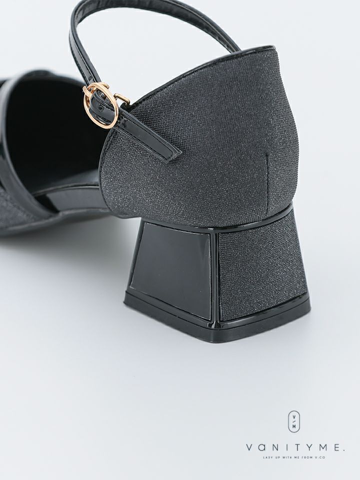 haremode ミラージュ チャンキーヒール パンプス ベージュ・シルバー・ブラック vsh-am-3424