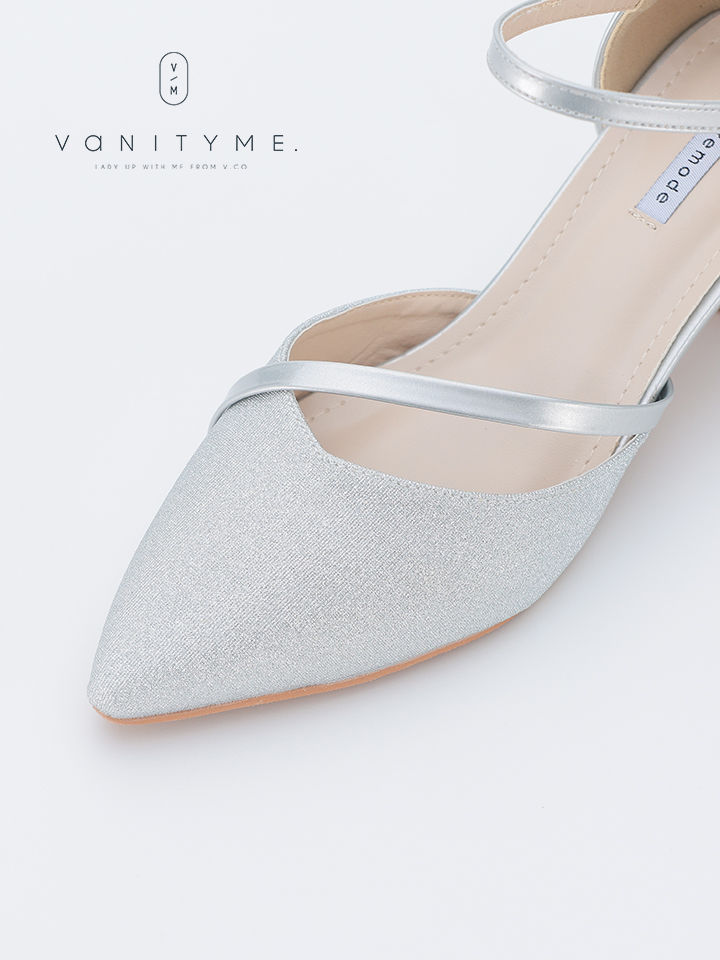 haremode ミラージュ チャンキーヒール パンプス ベージュ・シルバー・ブラック vsh-am-3424
