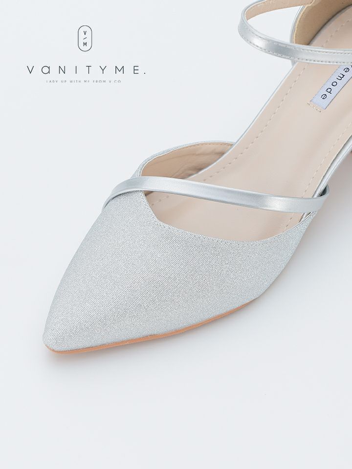 haremode ミラージュ チャンキーヒール パンプス ベージュ・シルバー・ブラック vsh-am-3424