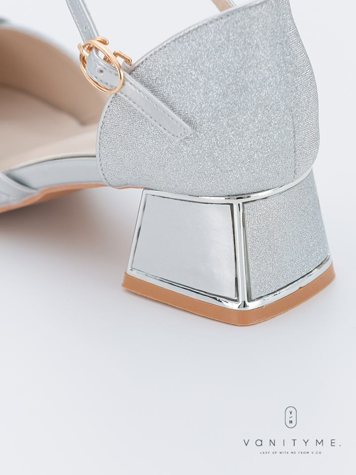 haremode ミラージュ チャンキーヒール パンプス ベージュ・シルバー・ブラック vsh-am-3424