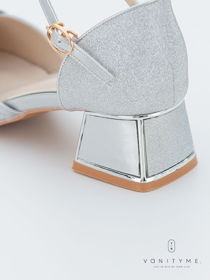 haremode ミラージュ チャンキーヒール パンプス ベージュ・シルバー・ブラック vsh-am-3424