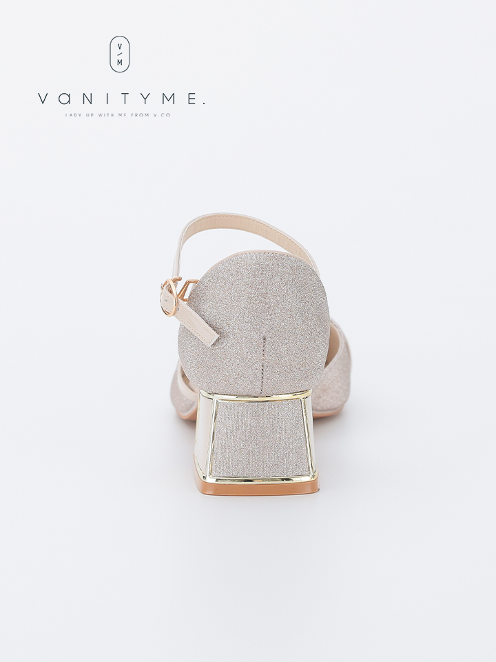 haremode ミラージュ チャンキーヒール パンプス ベージュ・シルバー・ブラック vsh-am-3424