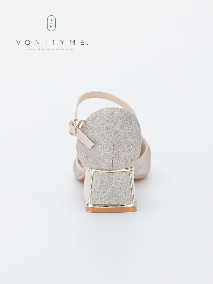 haremode ミラージュ チャンキーヒール パンプス ベージュ・シルバー・ブラック vsh-am-3424