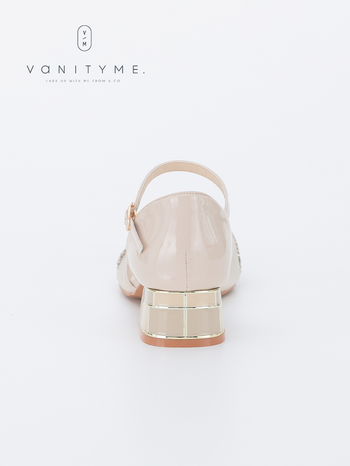 haremode ミラーモザイク グリッターラメ ポインテッドトゥ ヒール パンプス ベージュ・シルバー・ブラック vsh-am-3425