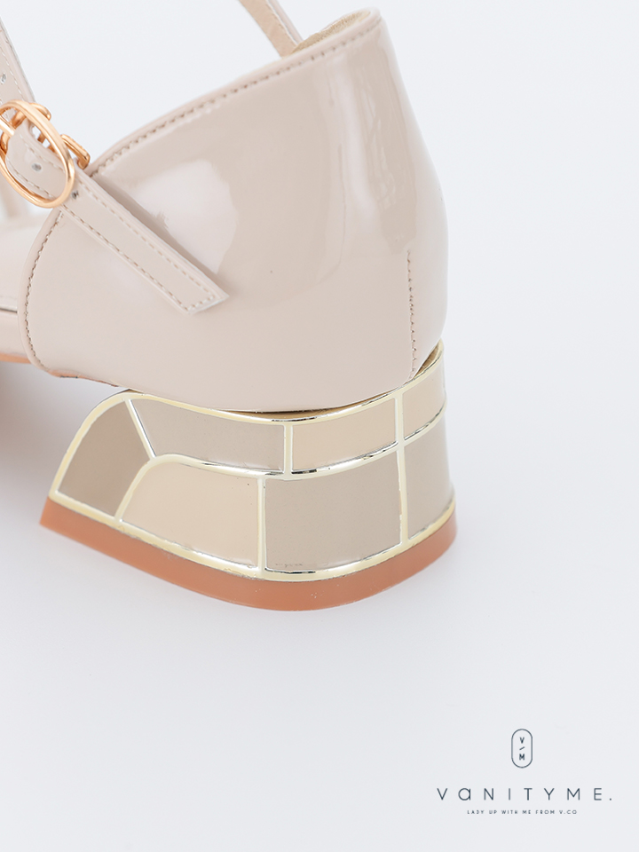 haremode ミラーモザイク グリッターラメ ポインテッドトゥ ヒール パンプス ベージュ・シルバー・ブラック vsh-am-3425