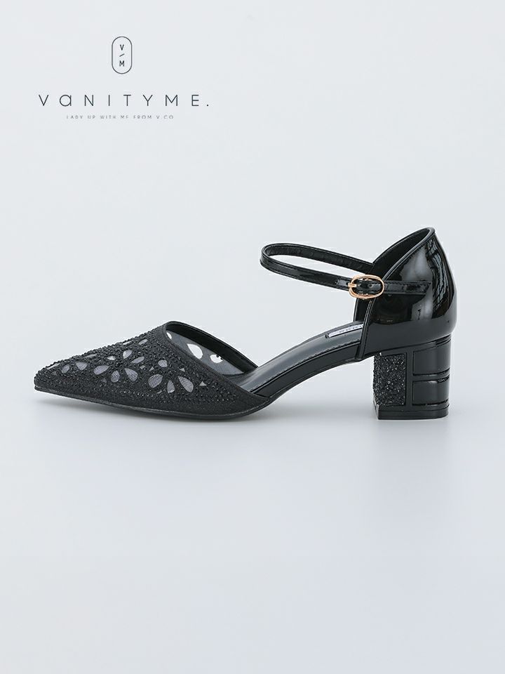 haremode ブリリアントブロッサム グリッターヒール パンプス ベージュ・シルバー・ブラック vsh-am-3426