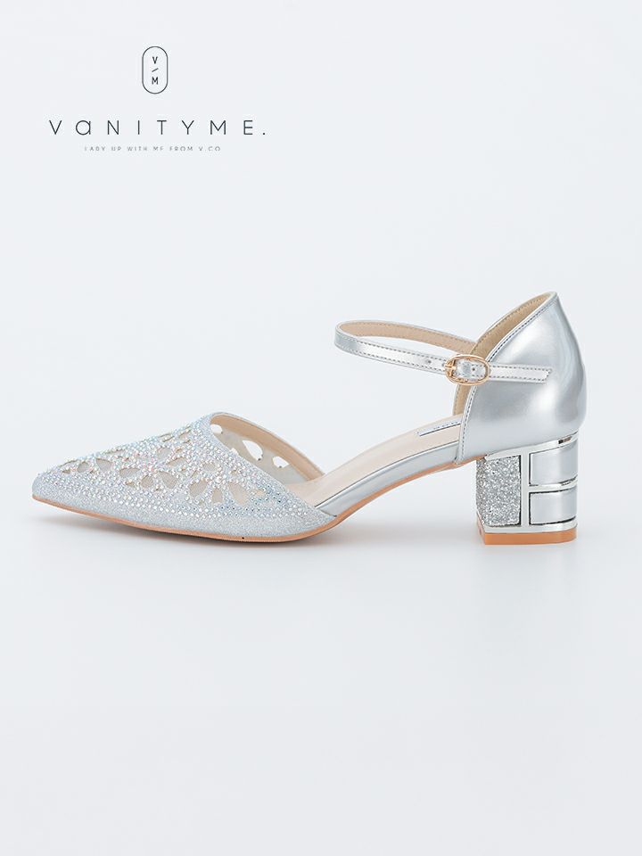 haremode ブリリアントブロッサム グリッターヒール パンプス ベージュ・シルバー・ブラック vsh-am-3426
