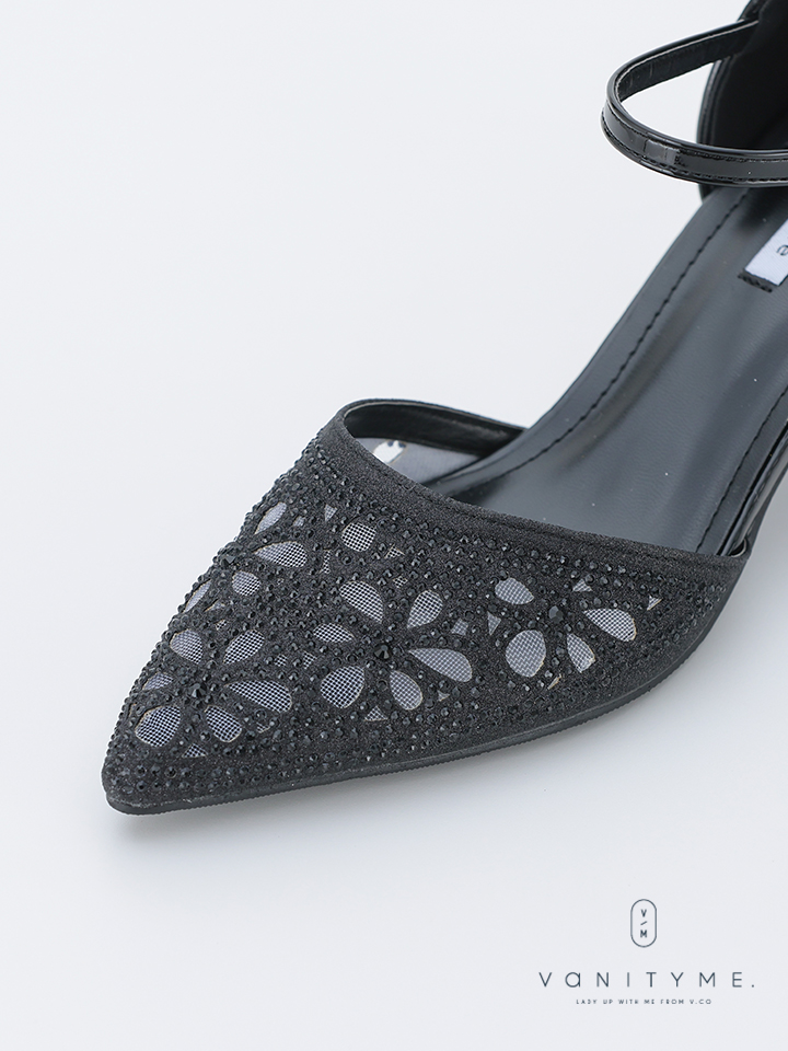 haremode ブリリアントブロッサム グリッターヒール パンプス ベージュ・シルバー・ブラック vsh-am-3426