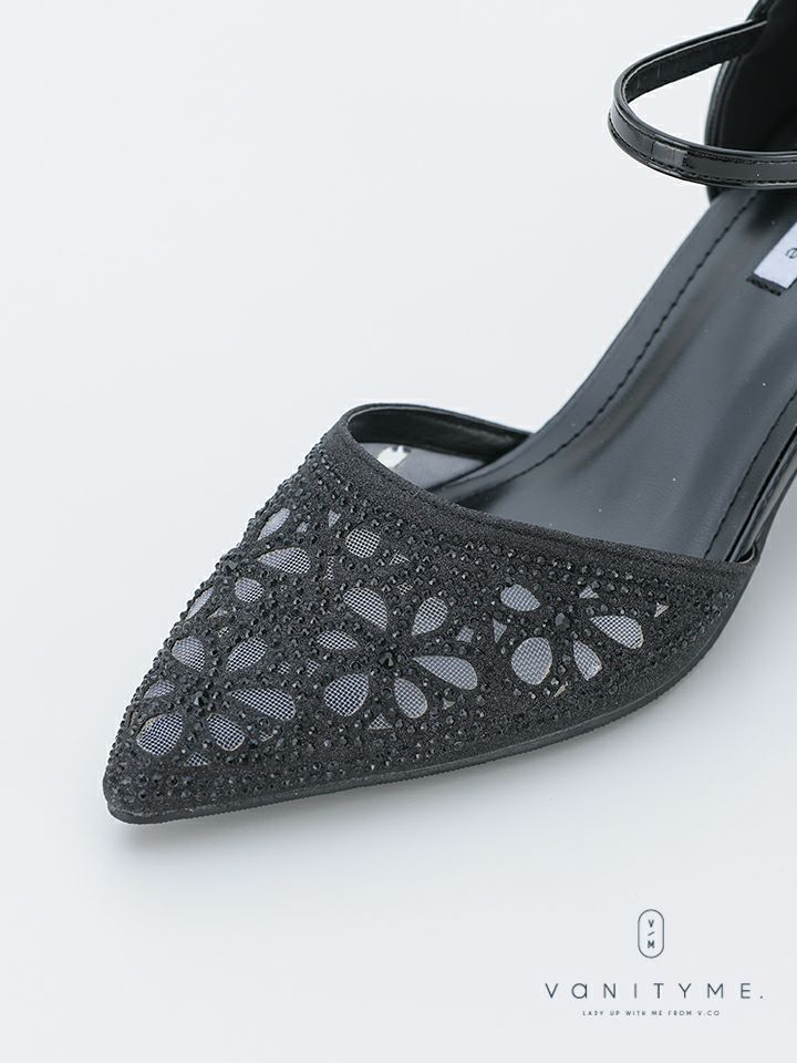 haremode ブリリアントブロッサム グリッターヒール パンプス ベージュ・シルバー・ブラック vsh-am-3426