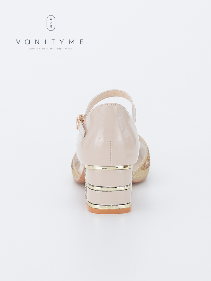 haremode ブリリアントブロッサム グリッターヒール パンプス ベージュ・シルバー・ブラック vsh-am-3426