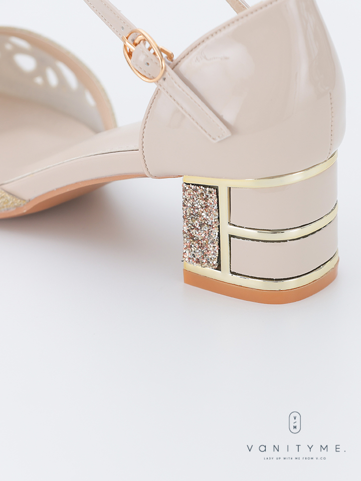 haremode ブリリアントブロッサム グリッターヒール パンプス ベージュ・シルバー・ブラック vsh-am-3426