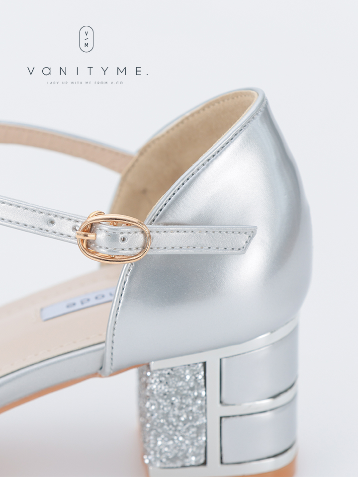 haremode ブリリアントブロッサム グリッターヒール パンプス ベージュ・シルバー・ブラック vsh-am-3426