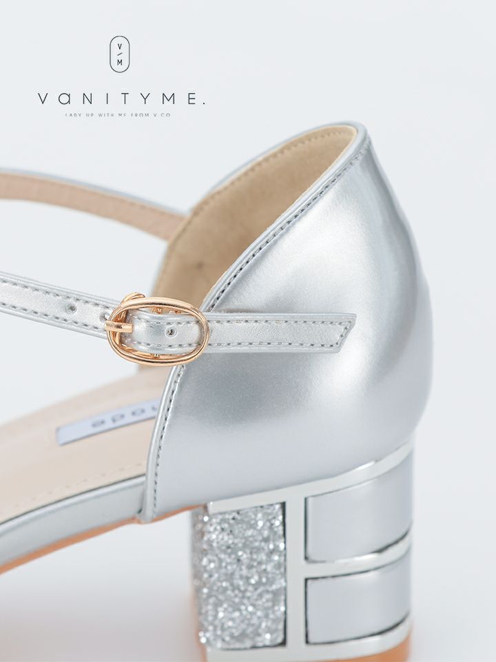 haremode ブリリアントブロッサム グリッターヒール パンプス ベージュ・シルバー・ブラック vsh-am-3426