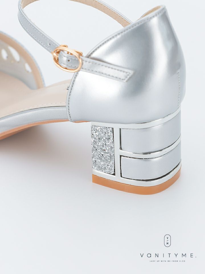 haremode ブリリアントブロッサム グリッターヒール パンプス ベージュ・シルバー・ブラック vsh-am-3426