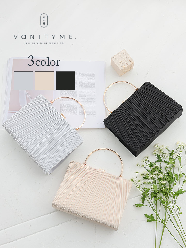 haremode ハレモード フォーマル プリーツ メタルハンド パーティーバッグ ベージュ・シルバー・ブラック vim-am-5073haremode ハレモード フォーマル プリーツ メタルハンド パーティーバッグ ベージュ・シルバー・ブラック vim-am-5073