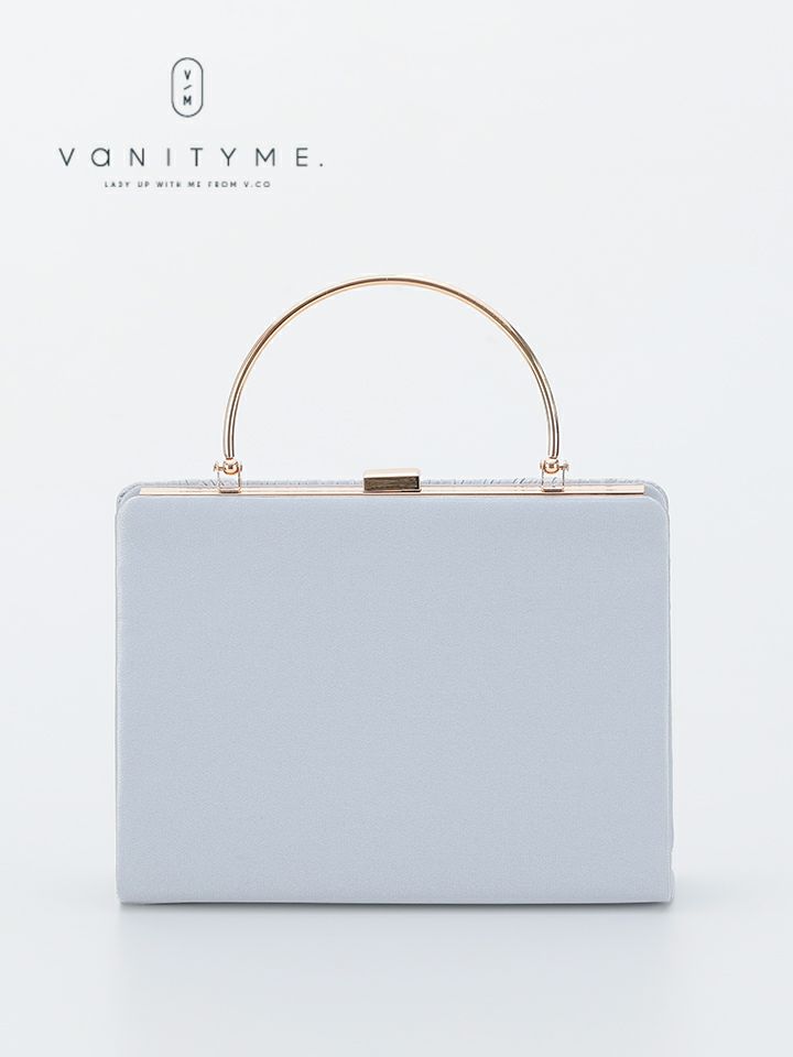 haremode ハレモード フォーマル プリーツ メタルハンド パーティーバッグ ベージュ・シルバー・ブラック vim-am-5073