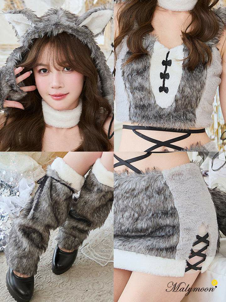 【7点セット】Malymoon マリームーン レディファングファーウルフ [グレー×グレー] ml8867-2