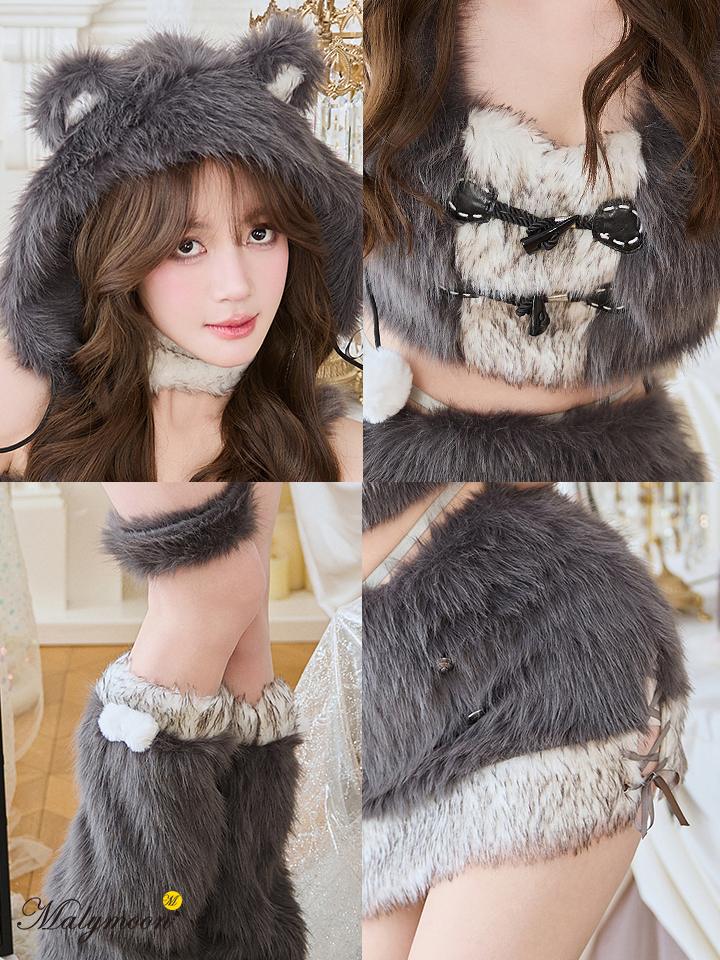 【8点セット】Malymoon マリームーン クレームダッフルベア [グレー] ml10276