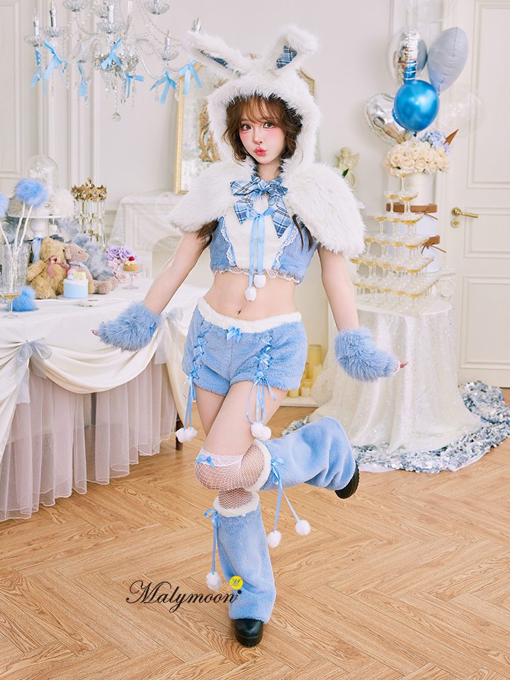 【7点セット】Malymoon マリームーン ふわふわメレンゲリボンバニー [ブルー] mlcs2510297