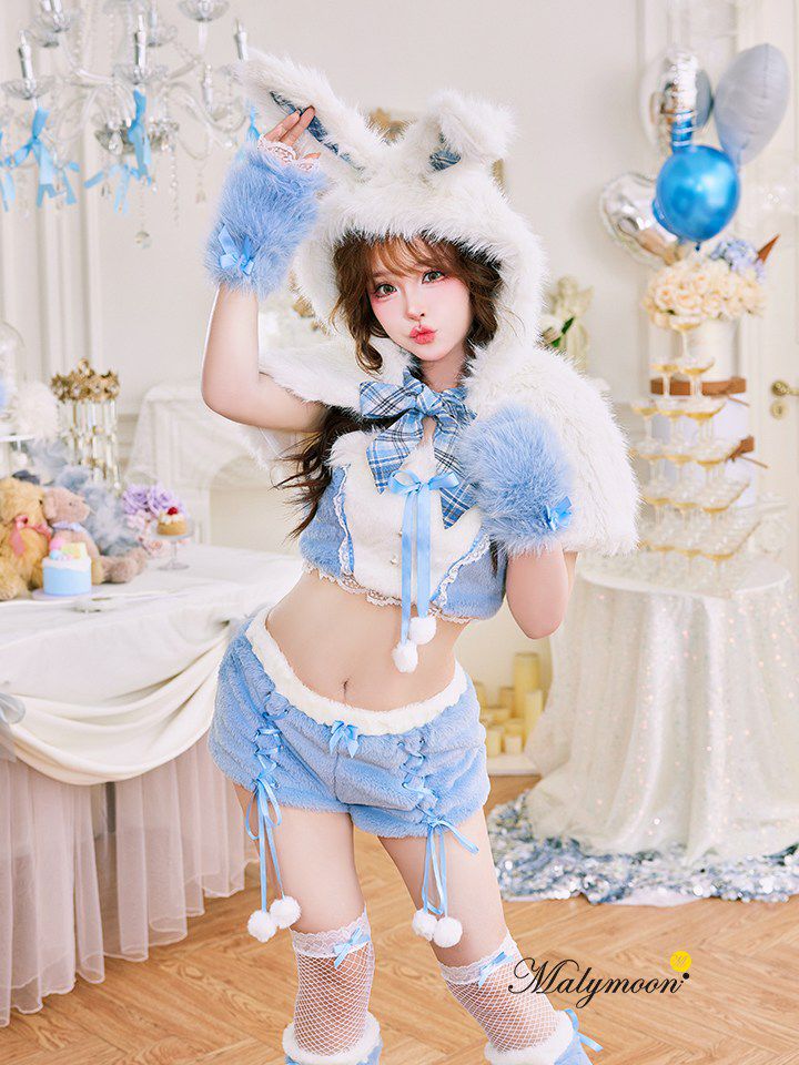 【7点セット】Malymoon マリームーン ふわふわメレンゲリボンバニー [ブルー] mlcs2510297