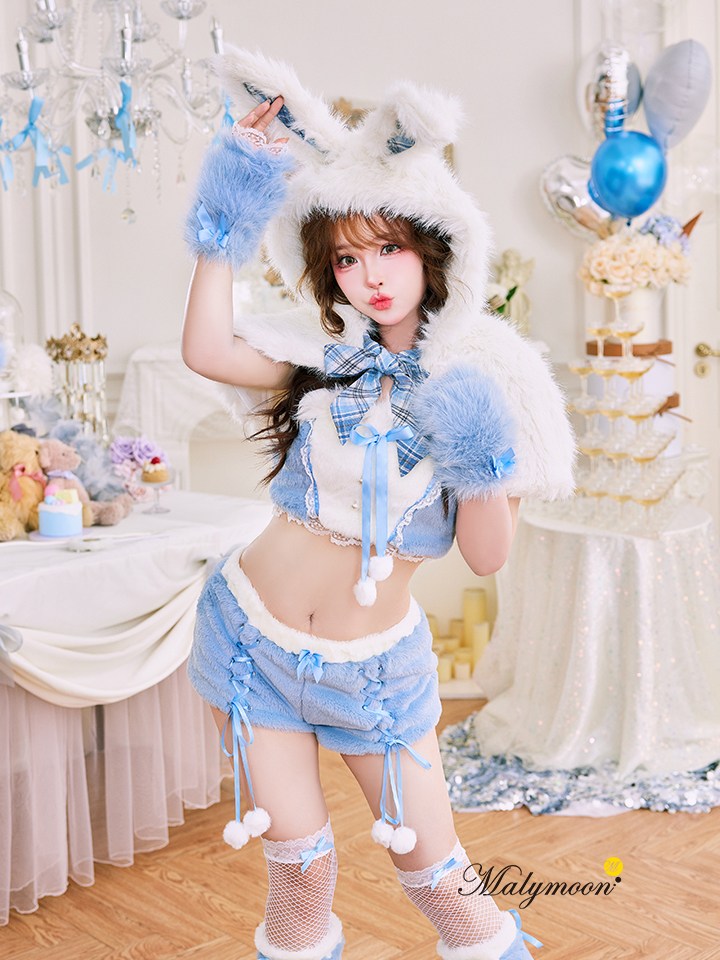 【7点セット】Malymoon マリームーン ふわふわメレンゲリボンバニー [ブルー] mlcs2510297