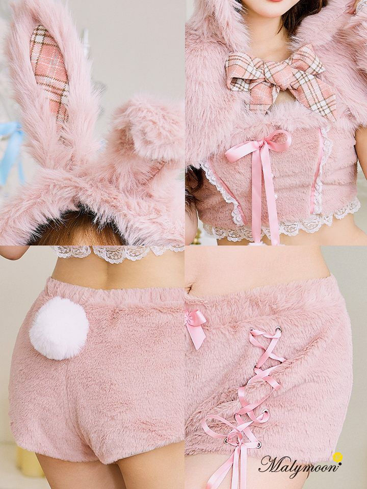 【7点セット】Malymoon マリームーン ふわふわメレンゲリボンバニー [ピンク] mlcs2510299